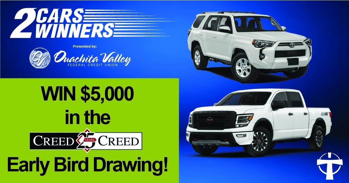 2Cars2Winners- Early Bird Drawing