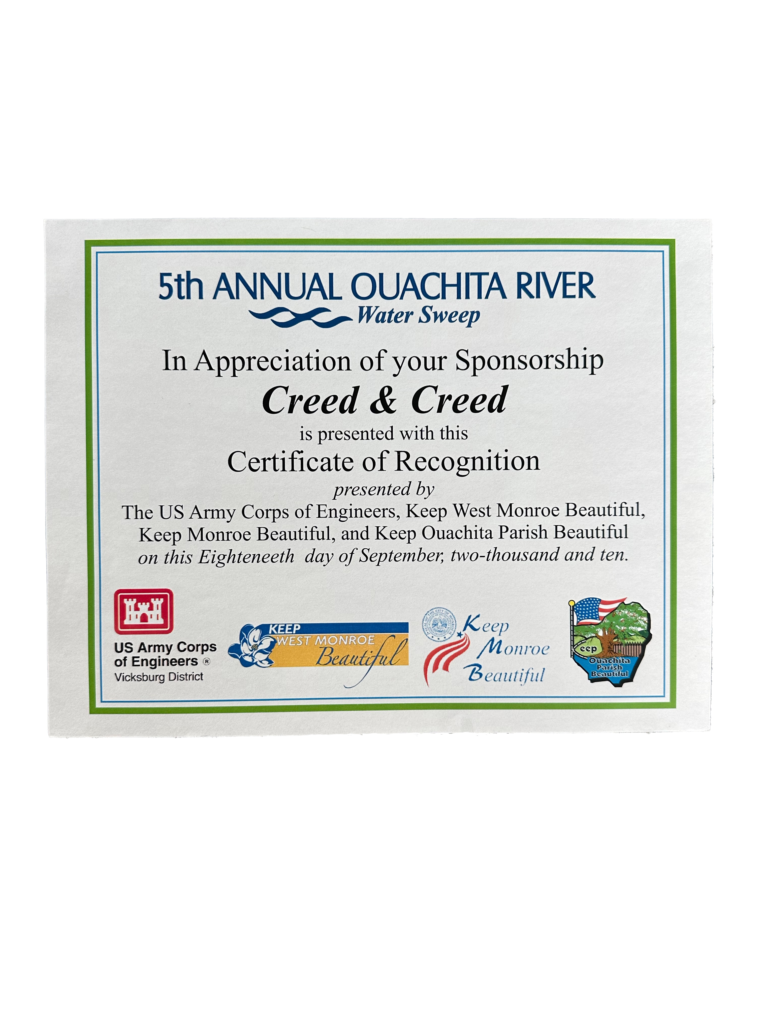 5th Annual Ouachita River Water Sweep
